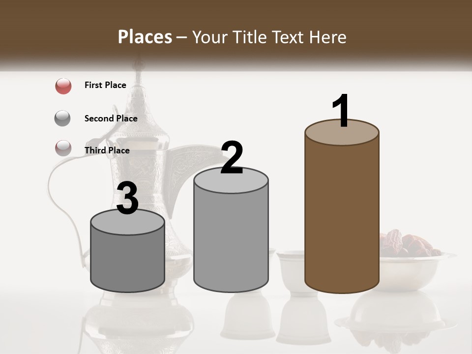 A Silver Tea Pot And Cups On A Table PowerPoint Template