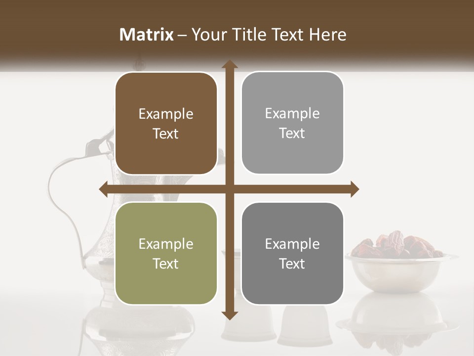 A Silver Tea Pot And Cups On A Table PowerPoint Template