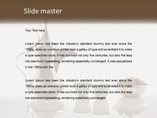 A Silver Tea Pot And Cups On A Table PowerPoint Template