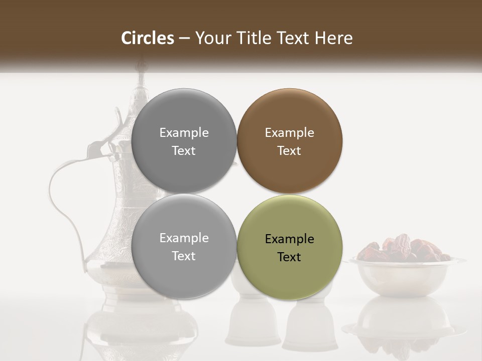 A Silver Tea Pot And Cups On A Table PowerPoint Template