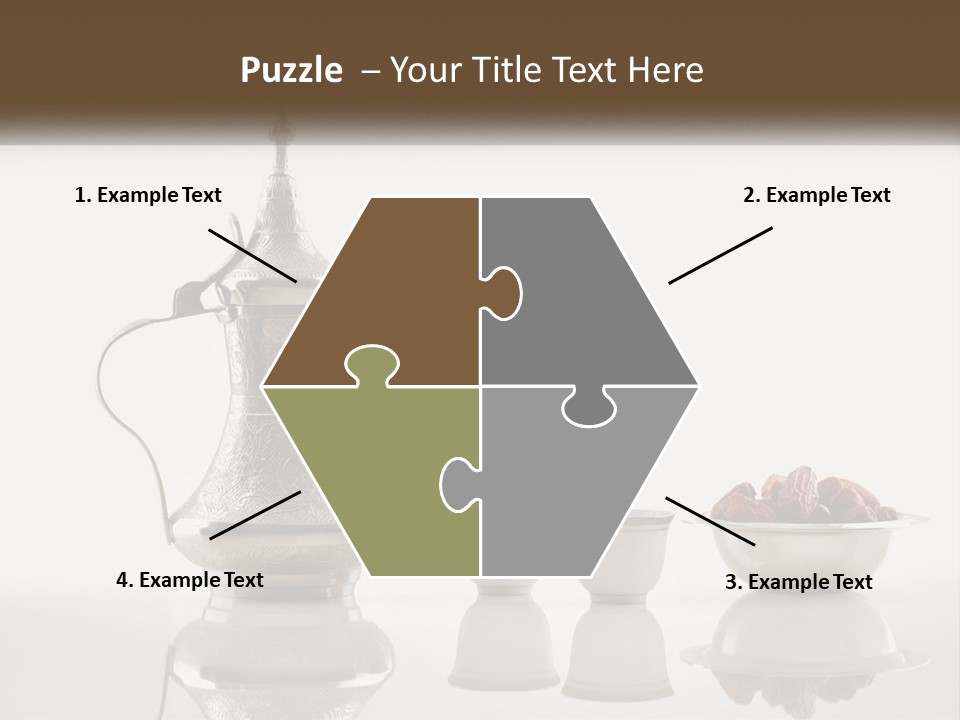 A Silver Tea Pot And Cups On A Table PowerPoint Template