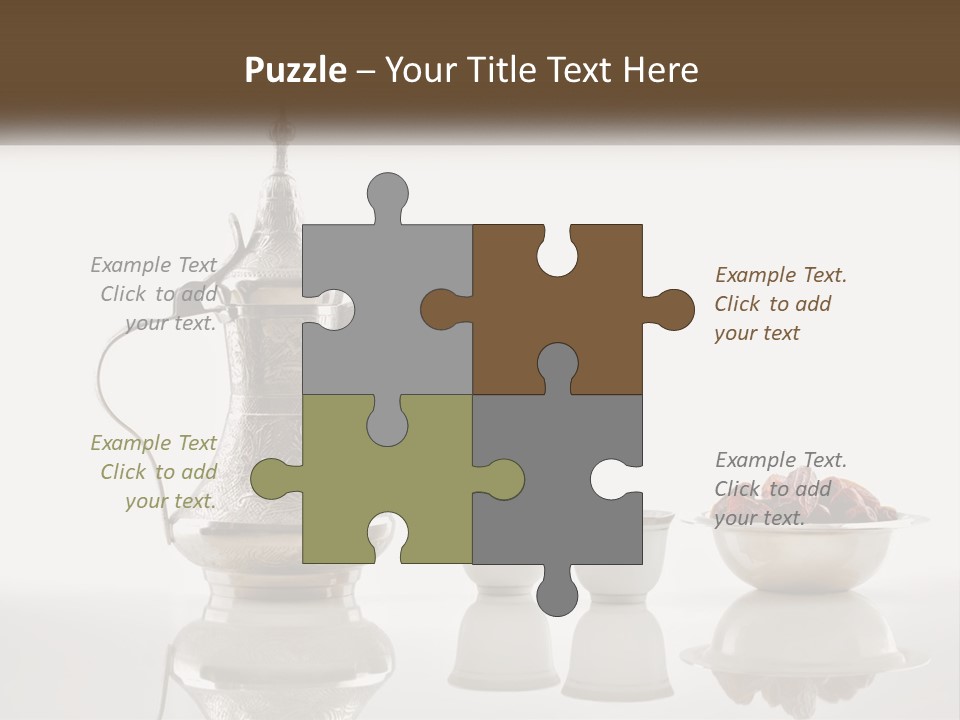 A Silver Tea Pot And Cups On A Table PowerPoint Template