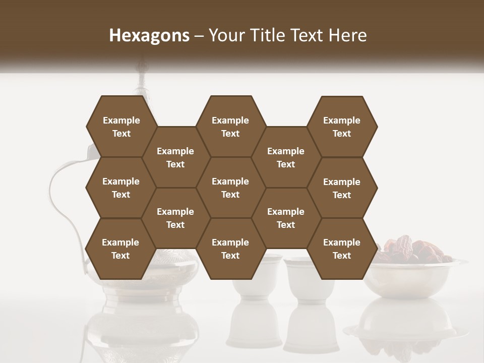 A Silver Tea Pot And Cups On A Table PowerPoint Template