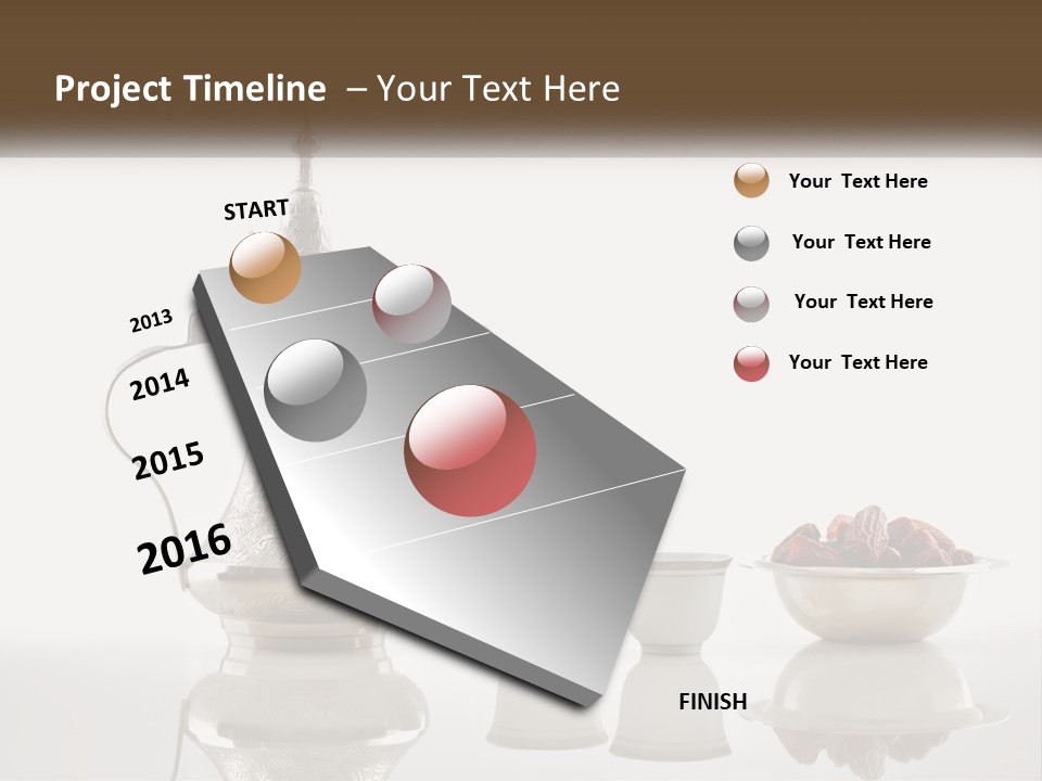 A Silver Tea Pot And Cups On A Table PowerPoint Template