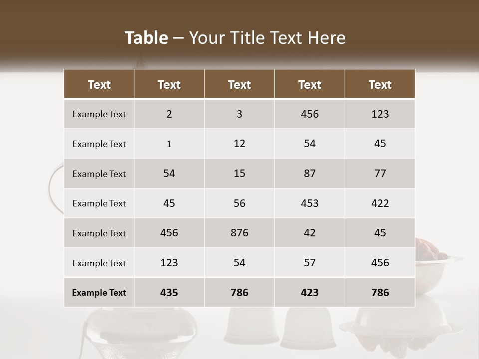 A Silver Tea Pot And Cups On A Table PowerPoint Template