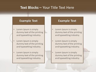 A Silver Tea Pot And Cups On A Table PowerPoint Template