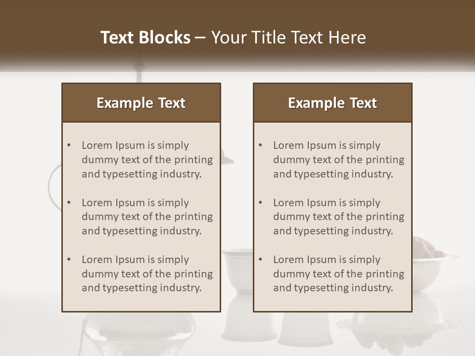 A Silver Tea Pot And Cups On A Table PowerPoint Template