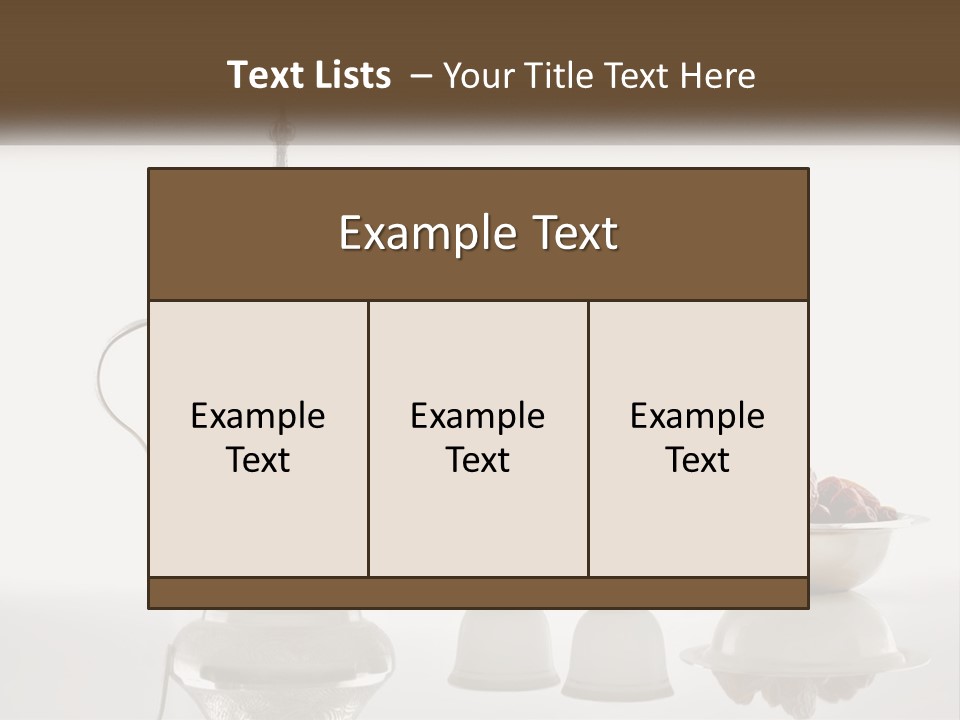 A Silver Tea Pot And Cups On A Table PowerPoint Template