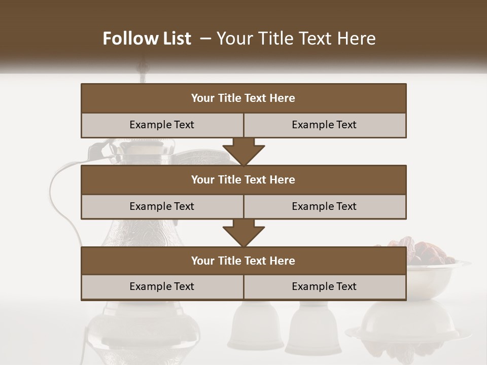 A Silver Tea Pot And Cups On A Table PowerPoint Template