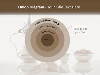 A Silver Tea Pot And Cups On A Table PowerPoint Template