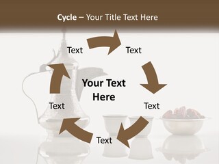 A Silver Tea Pot And Cups On A Table PowerPoint Template