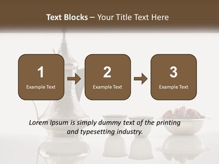 A Silver Tea Pot And Cups On A Table PowerPoint Template