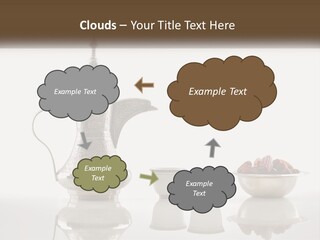 A Silver Tea Pot And Cups On A Table PowerPoint Template