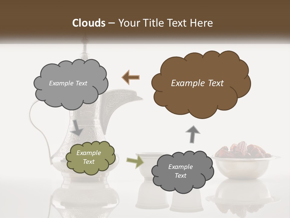 A Silver Tea Pot And Cups On A Table PowerPoint Template
