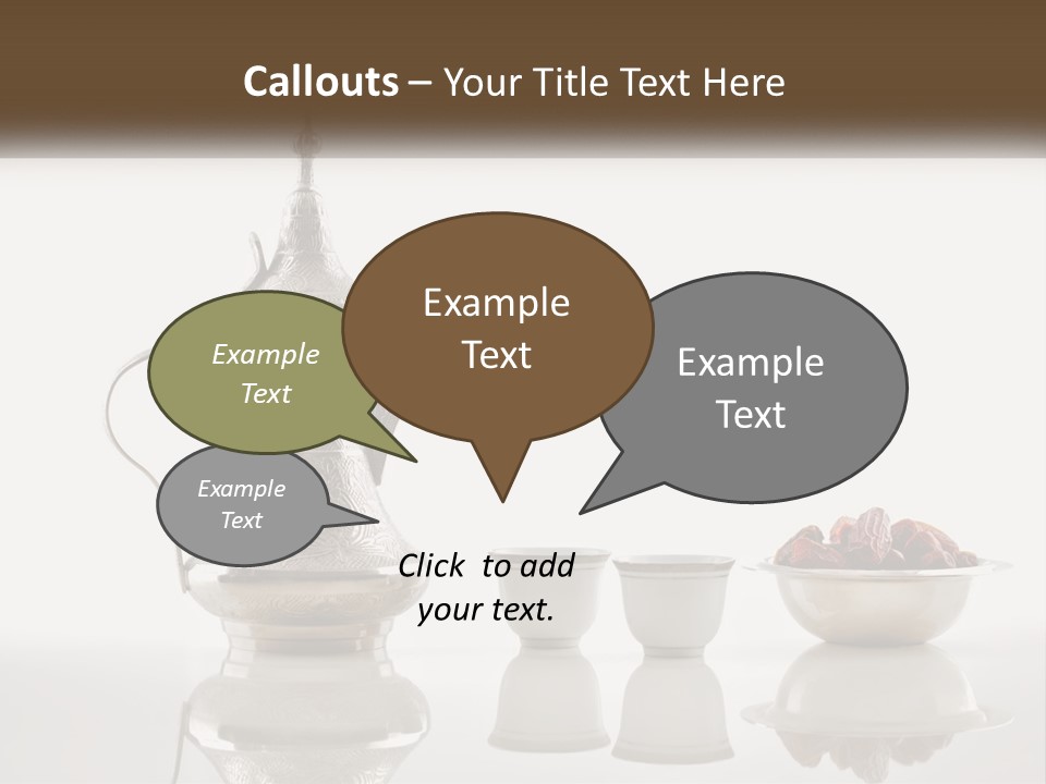 A Silver Tea Pot And Cups On A Table PowerPoint Template