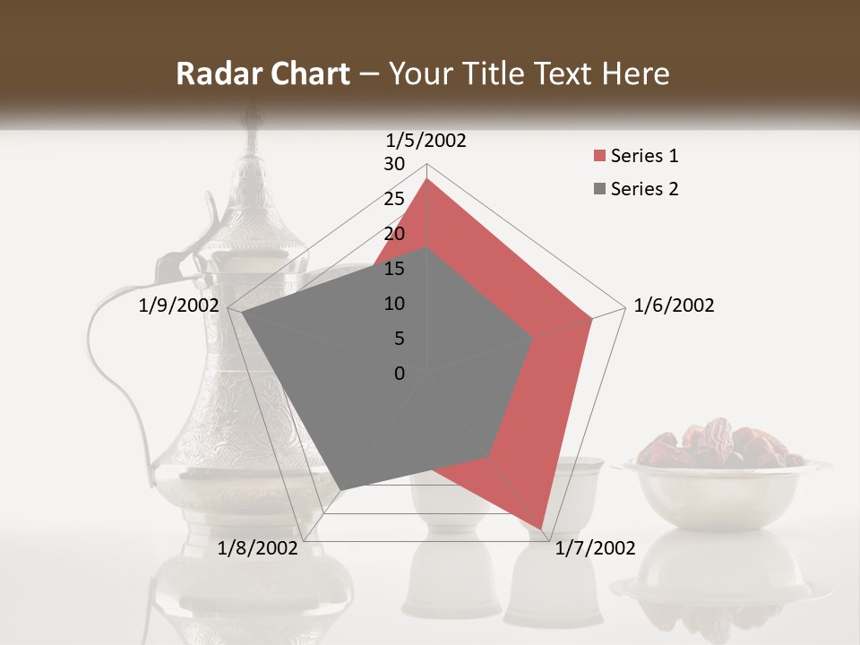 A Silver Tea Pot And Cups On A Table PowerPoint Template