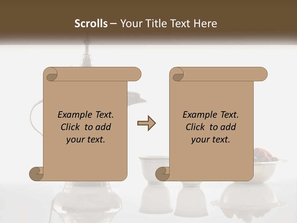 A Silver Tea Pot And Cups On A Table PowerPoint Template