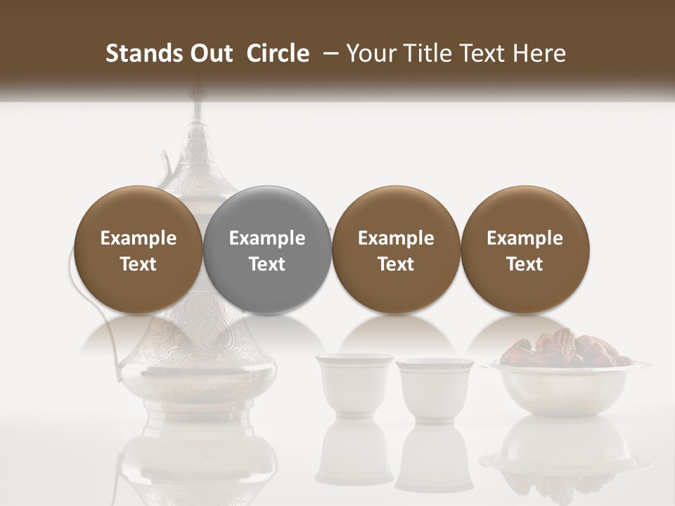 A Silver Tea Pot And Cups On A Table PowerPoint Template