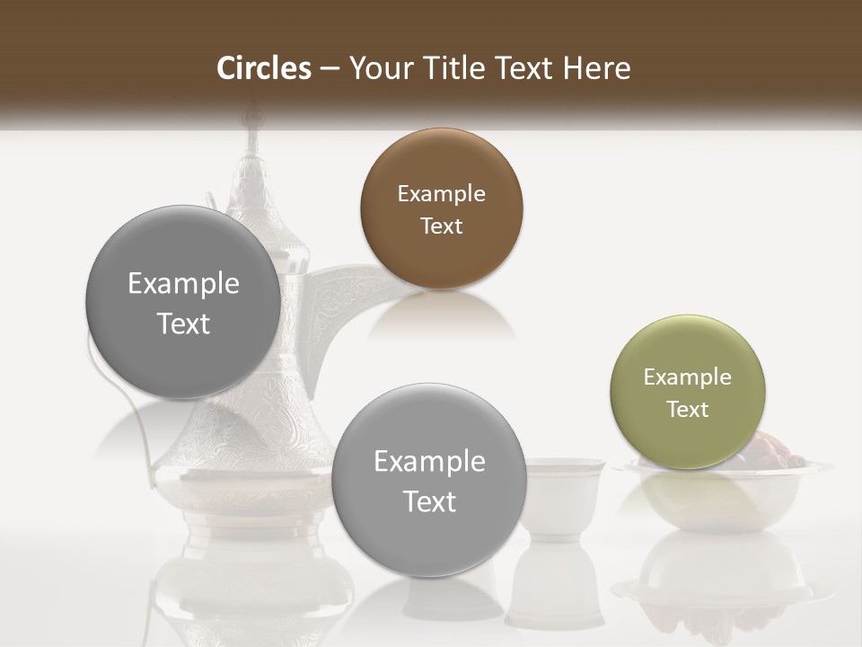 A Silver Tea Pot And Cups On A Table PowerPoint Template