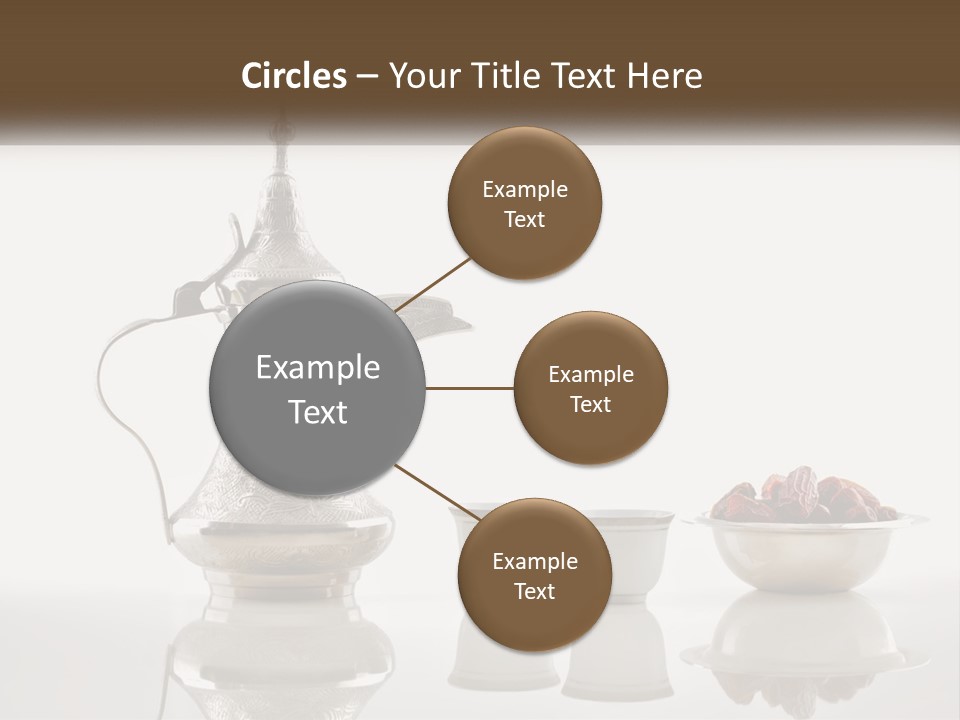 A Silver Tea Pot And Cups On A Table PowerPoint Template