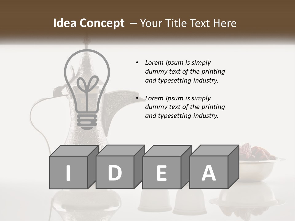 A Silver Tea Pot And Cups On A Table PowerPoint Template