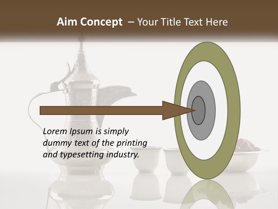 A Silver Tea Pot And Cups On A Table PowerPoint Template