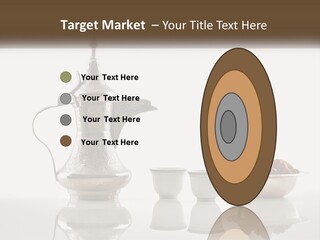 A Silver Tea Pot And Cups On A Table PowerPoint Template