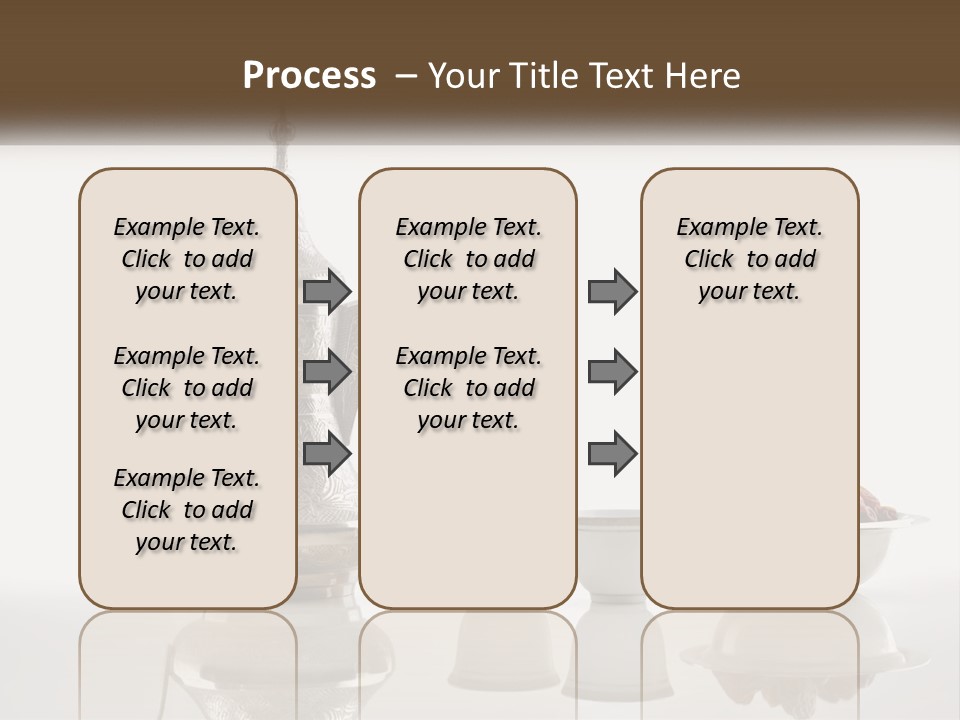 A Silver Tea Pot And Cups On A Table PowerPoint Template