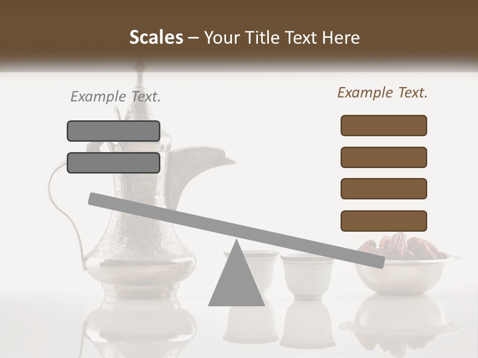 A Silver Tea Pot And Cups On A Table PowerPoint Template