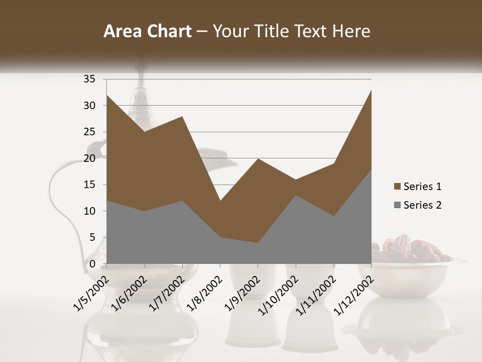 A Silver Tea Pot And Cups On A Table PowerPoint Template