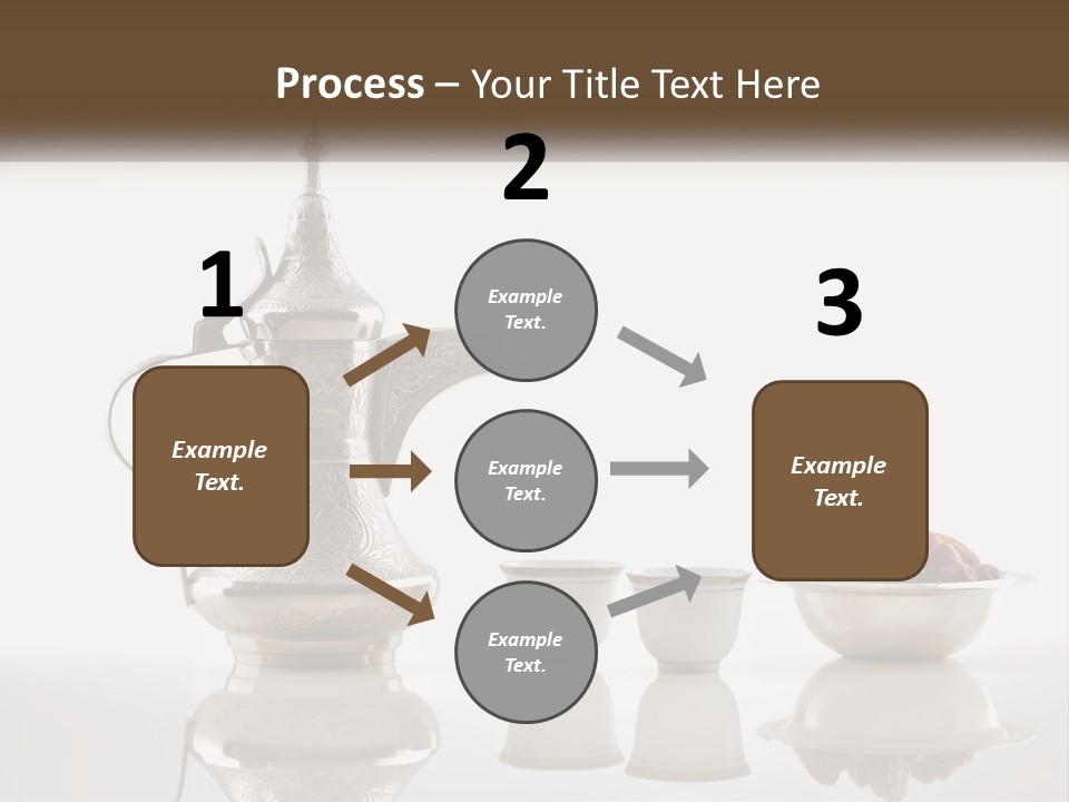 A Silver Tea Pot And Cups On A Table PowerPoint Template