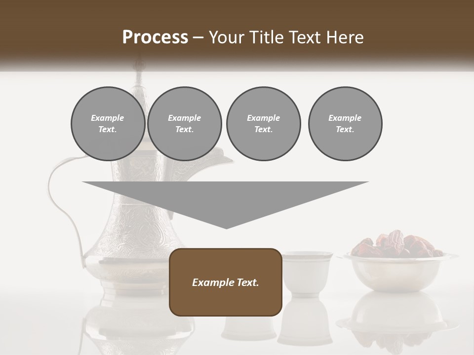 A Silver Tea Pot And Cups On A Table PowerPoint Template