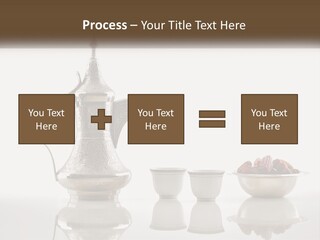 A Silver Tea Pot And Cups On A Table PowerPoint Template