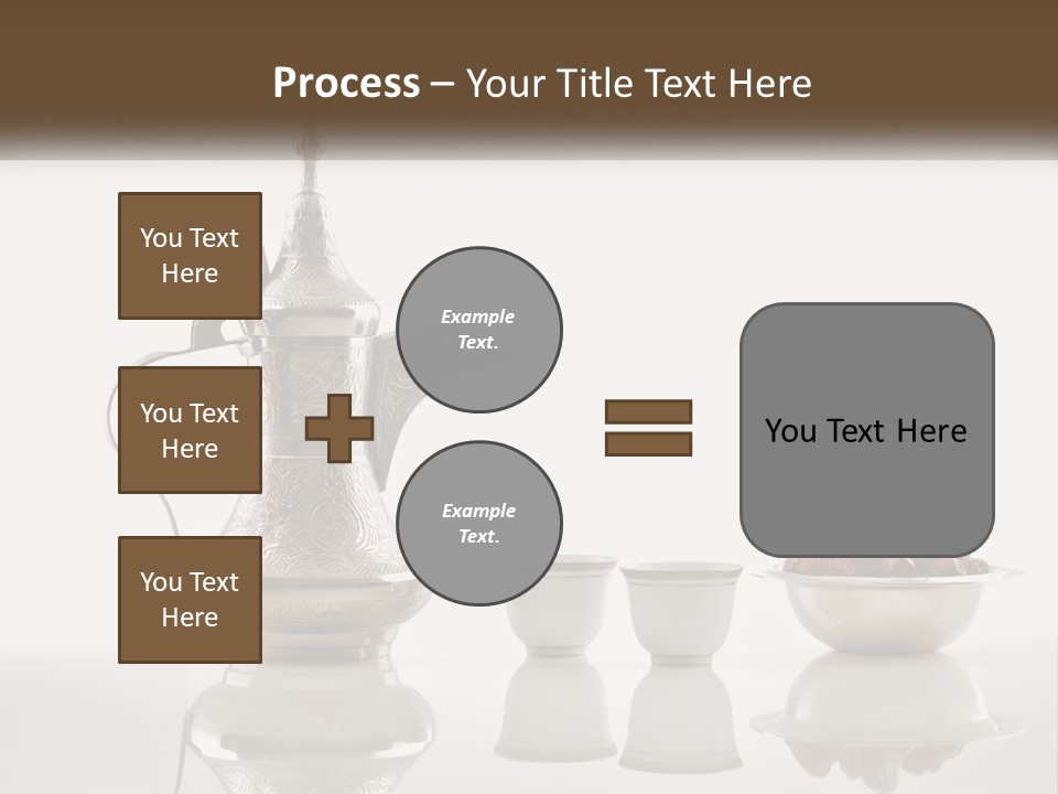 A Silver Tea Pot And Cups On A Table PowerPoint Template