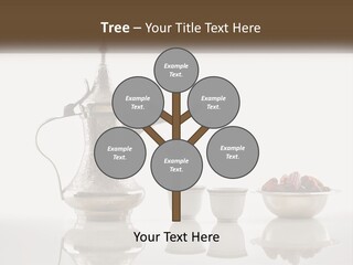 A Silver Tea Pot And Cups On A Table PowerPoint Template