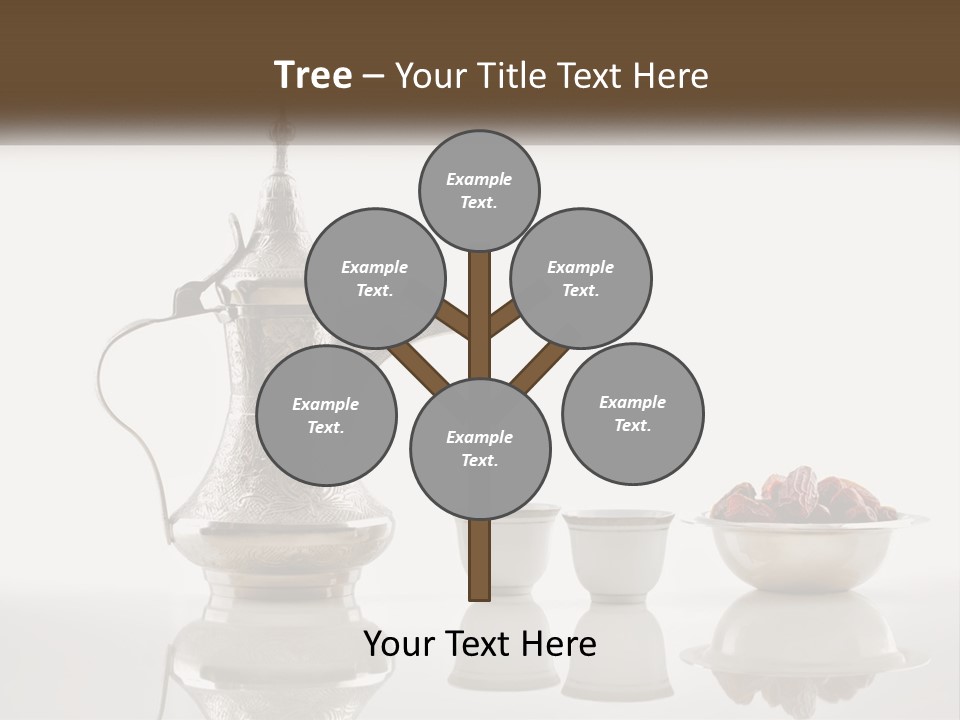 A Silver Tea Pot And Cups On A Table PowerPoint Template