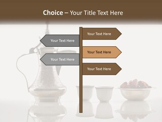 A Silver Tea Pot And Cups On A Table PowerPoint Template