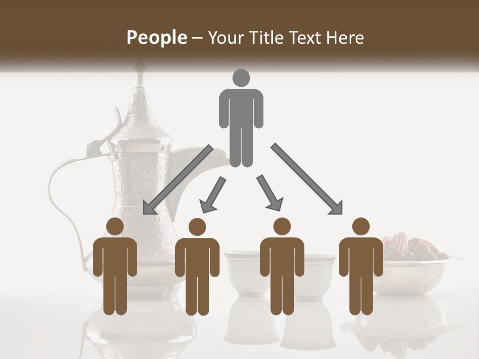 A Silver Tea Pot And Cups On A Table PowerPoint Template