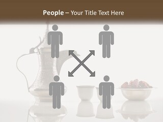 A Silver Tea Pot And Cups On A Table PowerPoint Template