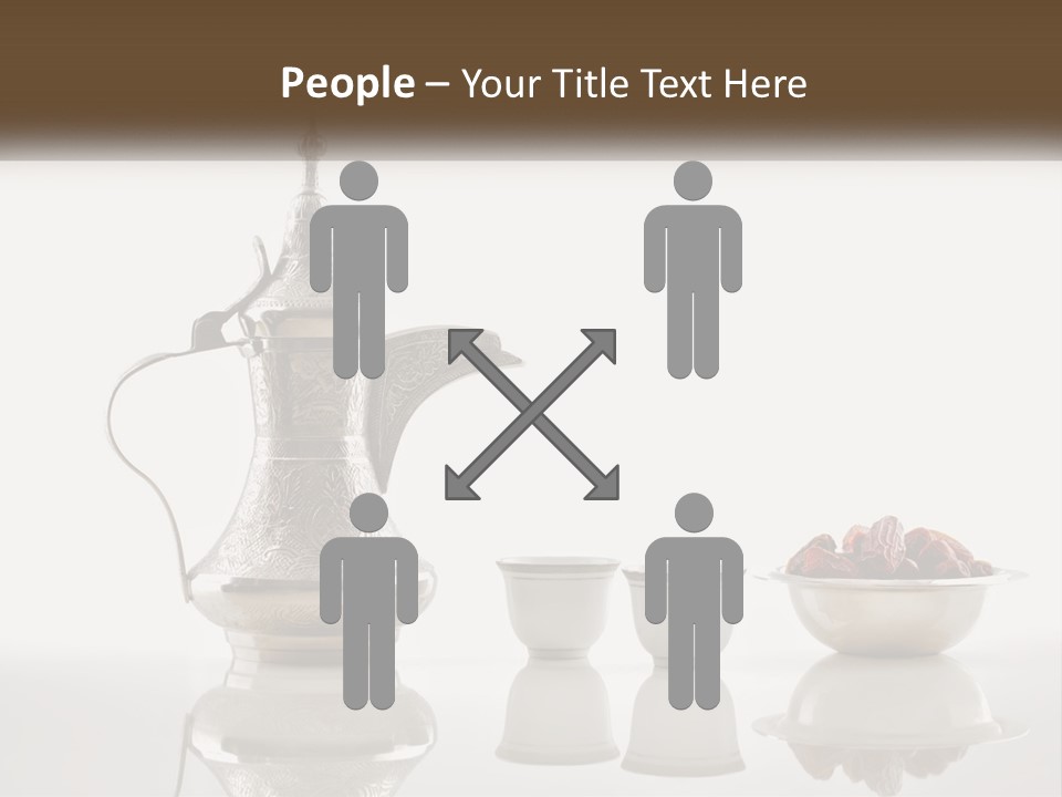 A Silver Tea Pot And Cups On A Table PowerPoint Template