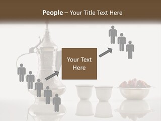 A Silver Tea Pot And Cups On A Table PowerPoint Template