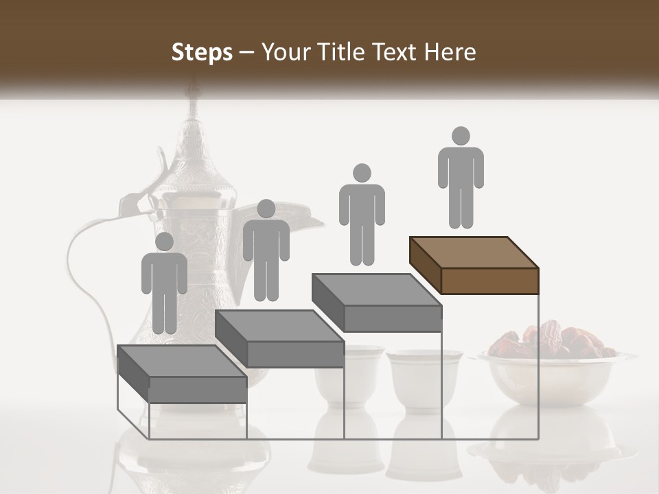 A Silver Tea Pot And Cups On A Table PowerPoint Template