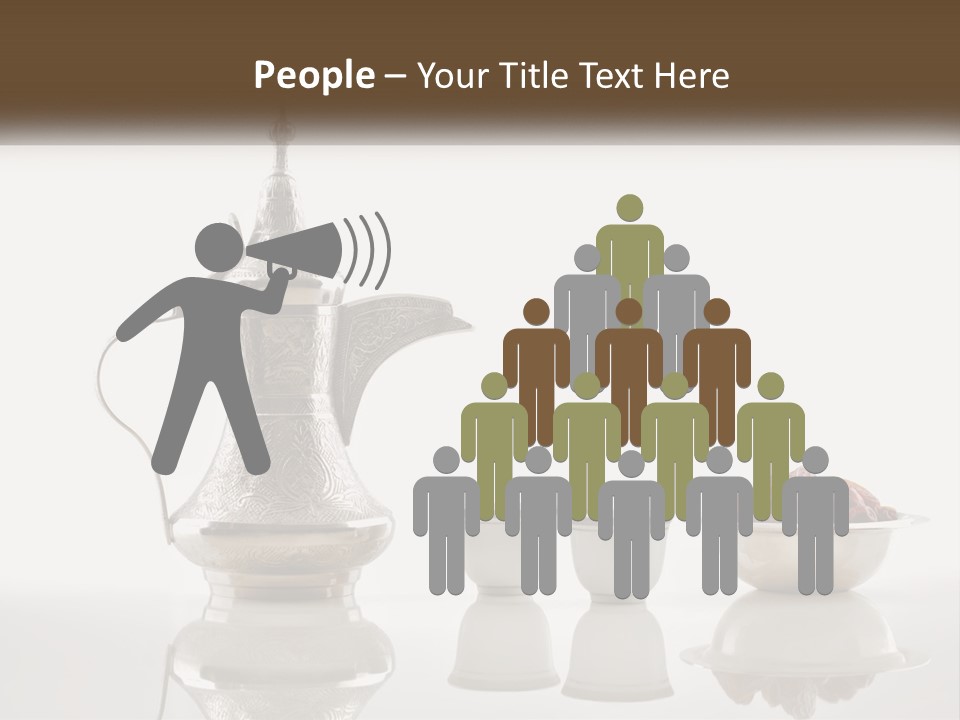 A Silver Tea Pot And Cups On A Table PowerPoint Template