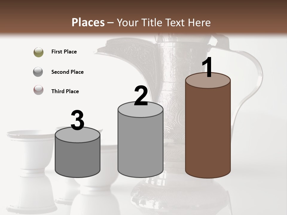 A Tea Pot And Three Cups On A Table PowerPoint Template