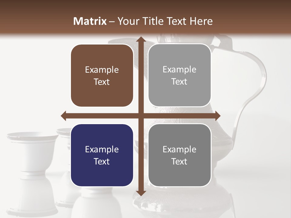 A Tea Pot And Three Cups On A Table PowerPoint Template