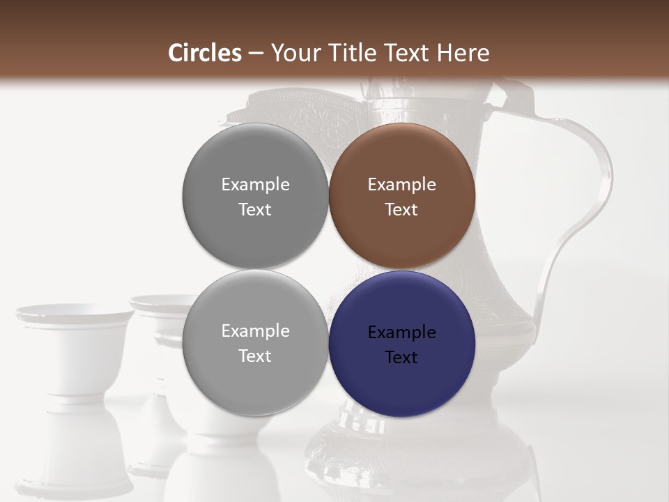 A Tea Pot And Three Cups On A Table PowerPoint Template