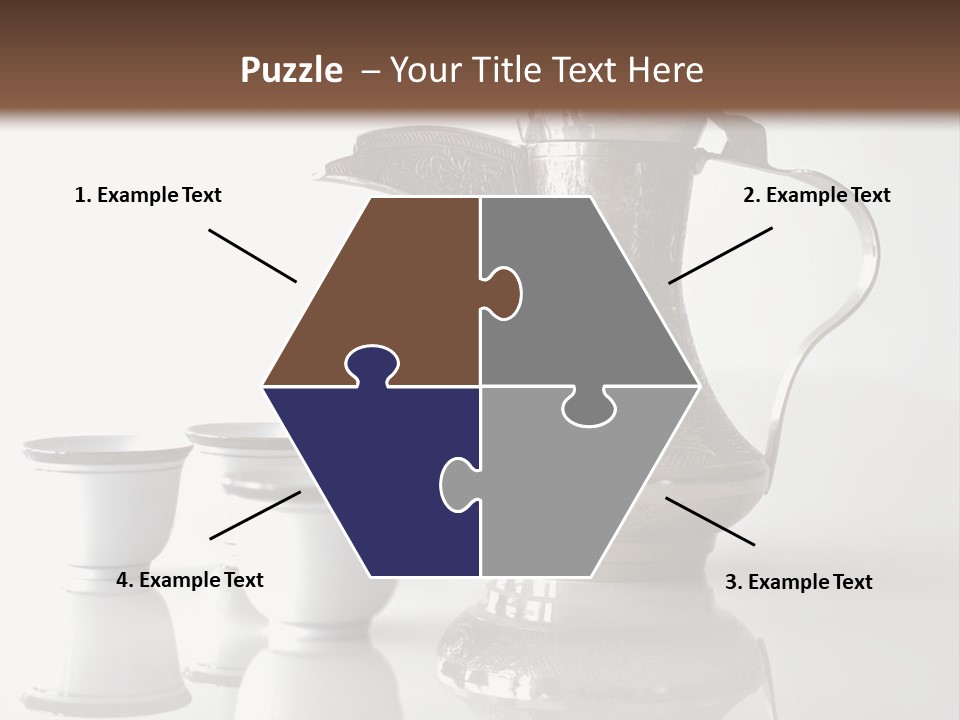 A Tea Pot And Three Cups On A Table PowerPoint Template