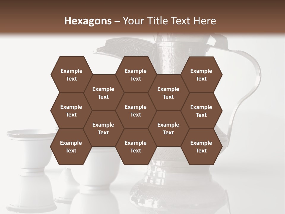 A Tea Pot And Three Cups On A Table PowerPoint Template