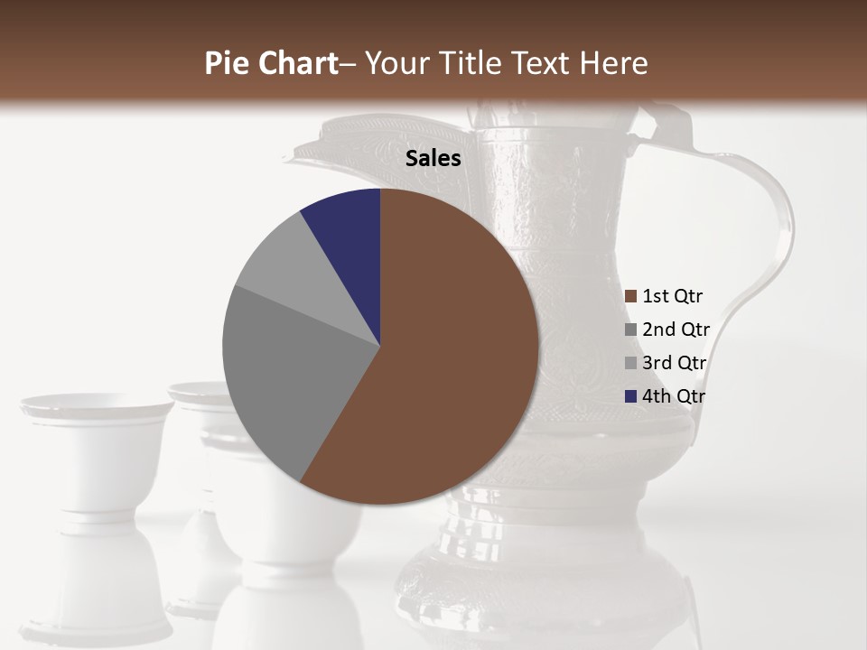 A Tea Pot And Three Cups On A Table PowerPoint Template