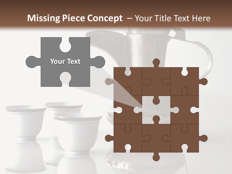 A Tea Pot And Three Cups On A Table PowerPoint Template